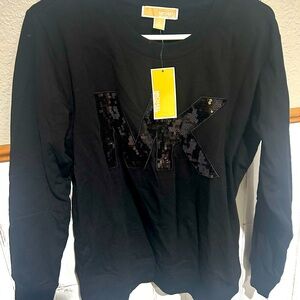 Michael Kors Black Sequin MK Top